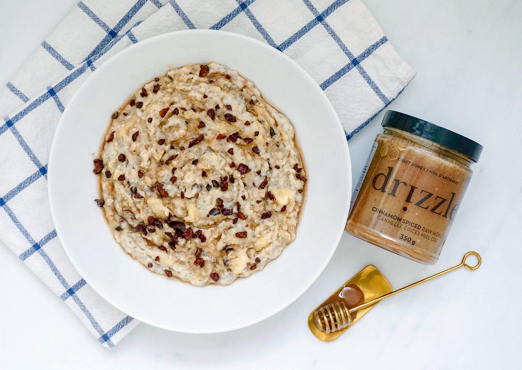 Cinnamon Spiced Honey and Banana Oatmeal Bowl