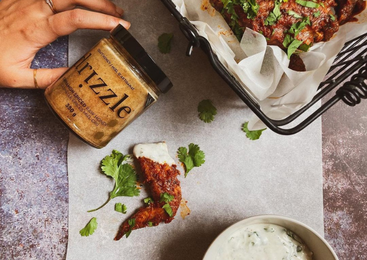 Butter Chicken Wings with Cinnamon Spiced Honey