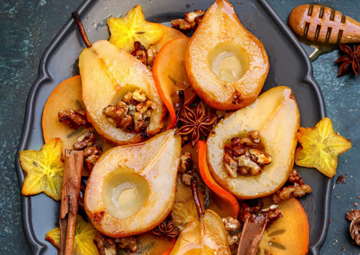 Roasted Pears with Honey & Walnuts